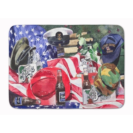 Carolines Treasures Barqs and Armed Forces Machine Washable Memory Foam Mat 1012RUG